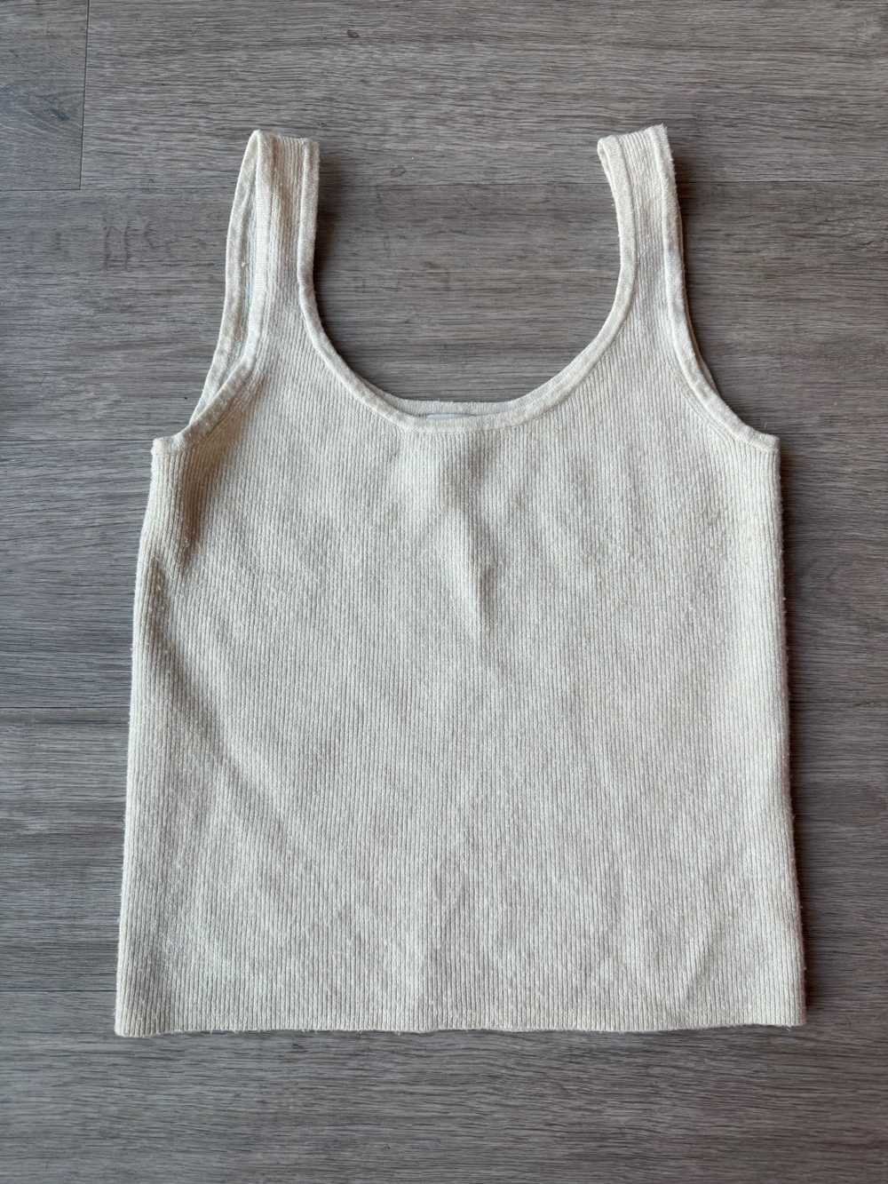 a new day Cream Ribbed Knit Tank Top